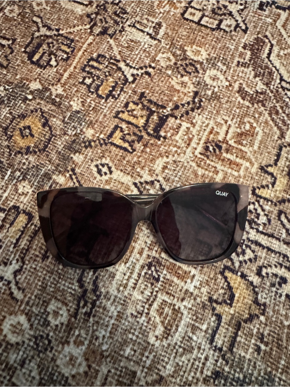 Quay Australia Black Tortoiseshell Cat-Eye Sunglasses